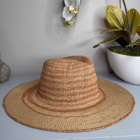 Free People hat woven boho beach dipped crown wide brim summer beach - Picture 3 of 5